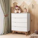Ver imagem 1 de Cômoda Infantil Retrô 4 Gavetas Sonhare Branco