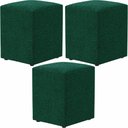 Ver imagem 1 de Kit 03 Puffs Quadrado Decorativo L02 Bouclê Verde - Lyam Decor