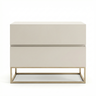 Mesa de Cabeceira Eros 60cm Base Dourado Mdf/mdp Mesinha Apoio Quarto Escritório Moderno:off White - 6