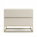 Ver imagem 6 de Mesa de Cabeceira Eros 60cm Base Dourado Mdf/mdp Mesinha Apoio Quarto Escritório Moderno:off White
