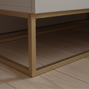 Ver imagem 2 de Mesa de Cabeceira Eros 60cm Base Dourado Mdf/mdp Mesinha Apoio Quarto Escritório Moderno:off White