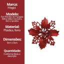 Ver imagem 7 de Jogo 4 Flores Bico de Papagaio Vermelha Natal Pick Glitter 9cm com Presilha - Magizi