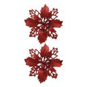 Ver imagem 4 de Jogo 4 Flores Bico de Papagaio Vermelha Natal Pick Glitter 9cm com Presilha - Magizi