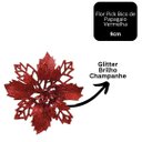 Ver imagem 3 de Jogo 4 Flores Bico de Papagaio Vermelha Natal Pick Glitter 9cm com Presilha - Magizi
