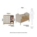 Ver imagem 4 de Quarto de Bebê com Berço Minicama e Cômoda 1 Porta Janelada 100% MDF Maya Clássico Espresso Móveis Bege/Off White/Amêndoa