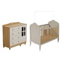 Ver imagem 3 de Quarto de Bebê com Berço Minicama e Cômoda 1 Porta Janelada 100% MDF Maya Clássico Espresso Móveis Bege/Off White/Amêndoa