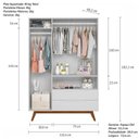 Ver imagem 4 de Guarda Roupa Infantil Retrô 3 Portas 2 Gavetas Sonhare