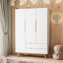 Ver imagem 1 de Guarda Roupa Infantil Retrô 3 Portas 2 Gavetas Sonhare Branco