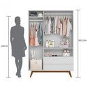 Ver imagem 5 de Guarda Roupa Infantil Retrô 3 Portas 2 Gavetas Sonhare Branco