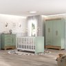 Quarto de Bebê Completo Guarda Roupa 4 Portas 2 Gavetas com Cômoda e Berço Lily Espresso Móveis - 1
