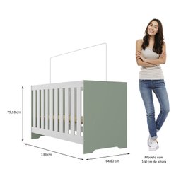Quarto de Bebê Completo Guarda Roupa 4 Portas 2 Gavetas com Cômoda e Berço Lily Espresso Móveis - 11