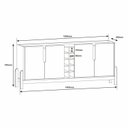 Ver imagem 4 de Buffet Aparador 190cm 4 Portas com Adega Lizz Marrom/Cedro