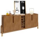 Ver imagem 4 de Buffet Aparador 190cm 4 Portas com Adega Lizz Marrom/Cedro