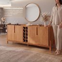 Ver mais imagens de Buffet Aparador 190cm 4 Portas com Adega Lizz Marrom/Cedro