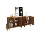 Ver imagem 3 de Buffet Aparador 190cm 4 Portas com Adega Lizz Marrom/Cedro