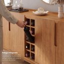 Ver imagem 6 de Buffet Aparador 190cm 4 Portas com Adega Lizz Marrom/Cedro