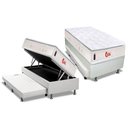 Ver imagem 1 de Cama Box Baú C-auxiliar Solteiro: Colchão Molas Castor Pocket Gold Star Vitagel Slx + Base Crc