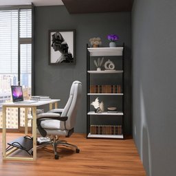 Estante Com Prateleiras De Madeira P/ Livros Sala Quarto Branca AJL STORE Estante Multiuso Industria - 2