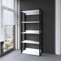 Estante Com Prateleiras De Madeira P/ Livros Sala Quarto Branca AJL STORE Estante Multiuso Industria - 5