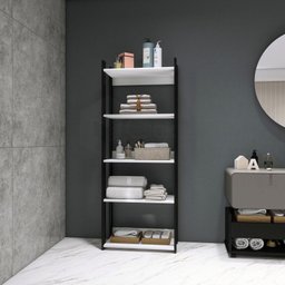 Estante Com Prateleiras De Madeira P/ Livros Sala Quarto Branca AJL STORE Estante Multiuso Industria - 4