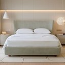 Ver imagem 1 de Cama Japonesa com Cabeceira Corea Seo Queen Veludo Nobre Verde Clarinho - Sallar Home
