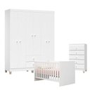 Ver imagem 1 de Quarto de Bebê Ternura Baby 6 Portas com Cômoda Gaveteiro Branco Brilho - Incorplac