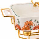 Ver imagem 4 de Rechaud Caçarola em Porcelana Branca Florido 43cm para Mesa Posta