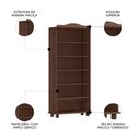 Ver imagem 3 de Estante Livreiro 85cm com Prateleiras Pé Madeira Rubia Café F07 - Mpozenato