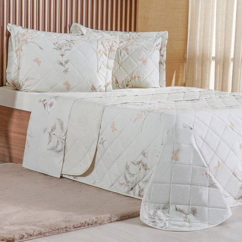 Kit Colcha Casal 200 Fios Estampada New 100% Algodão 220x240cm Organique