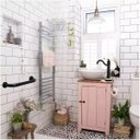 Ver imagem 2 de Alça de Apoio Aço Inox Barra 60cm Kit 4 Unidades Acessibilidade Idoso Deficiente Suporte Parede Prot