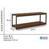 Rack Estilo Industrial Aço e Madeira Sala Marrom Base Marrom - 4