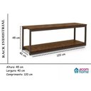 Ver imagem 4 de Rack Estilo Industrial Aço e Madeira Sala Marrom Base Marrom