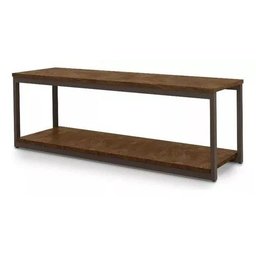Rack Estilo Industrial Aço e Madeira Sala Marrom Base Marrom - 3