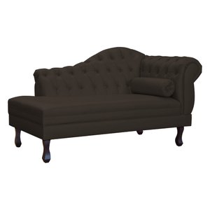 Recamier Divã Larissa Capitonê Lado Esquerdo Corino Cores - S.A Móveis - Marrom