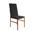 Ver imagem 4 de Conjunto de Jantar Mesa Mônaco Premium 90cm Branca com 4 Cadeiras Estofadas Pretas Base Cobre