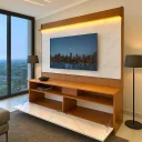 Ver imagem 2 de Rack com Painel Ripado Liso para Tv 70 Polegadas Rio Led