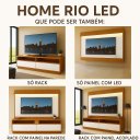 Ver mais imagens de Rack Painel Ripado para TV até 70 Polegadas com LED 182cmx172cm Liso Rio Marrom Madeirado/Mármore