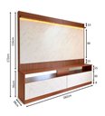 Ver imagem 4 de Rack Painel Ripado para TV até 70 Polegadas com LED 182cmx172cm Liso Rio Marrom Madeirado/Mármore