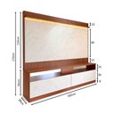 Ver imagem 4 de Rack Painel Ripado para TV até 70 Polegadas com LED 182cmx172cm Liso Rio Marrom Madeirado/Mármore