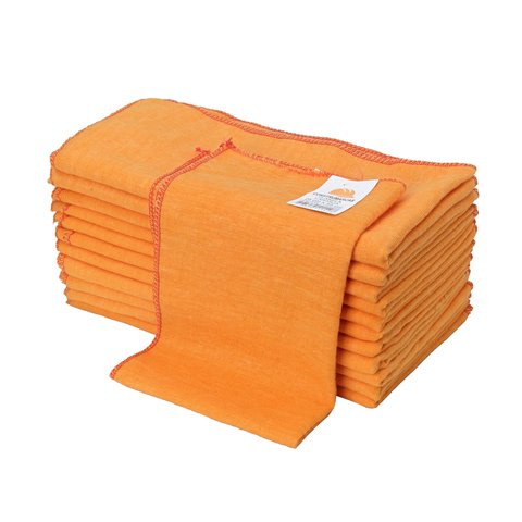 Kit 12 Flanela Laranja Multiuso 25cm X 45cm - Construmarcas