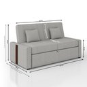 Ver mais imagens de Sofá Cama Retrátil 2 Lugares 145 Linho Charlotte Matrix Cor:sintetico e Linho Cinza Claro