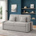 Ver imagem 1 de Sofá Cama Retrátil 2 Lugares 145 Linho Charlotte Matrix Cor:sintetico e Linho Cinza Claro