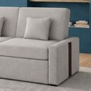 Ver imagem 3 de Sofá Cama Retrátil 2 Lugares 145 Linho Charlotte Matrix Cor:sintetico e Linho Cinza Claro