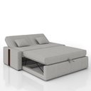 Ver imagem 6 de Sofá Cama Retrátil 2 Lugares 145 Linho Charlotte Matrix Cor:sintetico e Linho Cinza Claro
