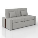 Ver imagem 2 de Sofá Cama Retrátil 2 Lugares 145 Linho Charlotte Matrix Cor:sintetico e Linho Cinza Claro