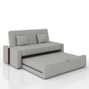 Ver imagem 4 de Sofá Cama Retrátil 2 Lugares 145 Linho Charlotte Matrix Cor:sintetico e Linho Cinza Claro