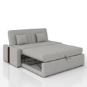Ver imagem 5 de Sofá Cama Retrátil 2 Lugares 145 Linho Charlotte Matrix Cor:sintetico e Linho Cinza Claro