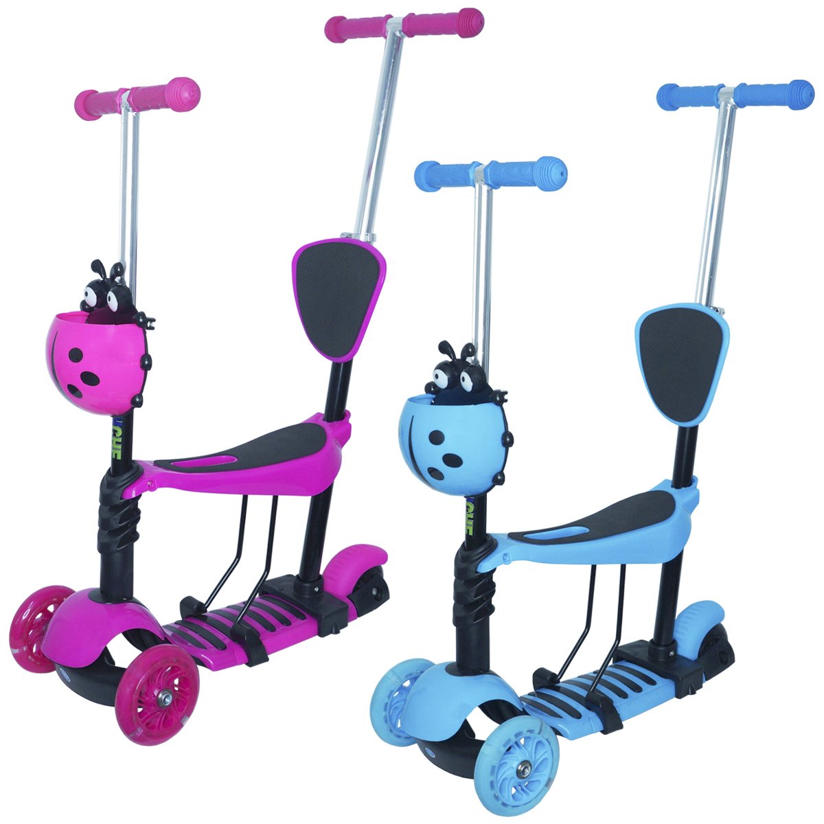 Motoca Infantil Carrinho Toyciclo Quadriculo para Crianças de Treinamento  com 4 Rodas sem Pedal (Rosa)