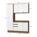 Ver imagem 3 de Armário de Cozinha Compacta 100% Mdf 170cm Nogueira/branco Celeste Kappesberg