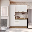 Ver imagem 1 de Armário de Cozinha Compacta 100% Mdf 170cm Nogueira/branco Celeste Kappesberg